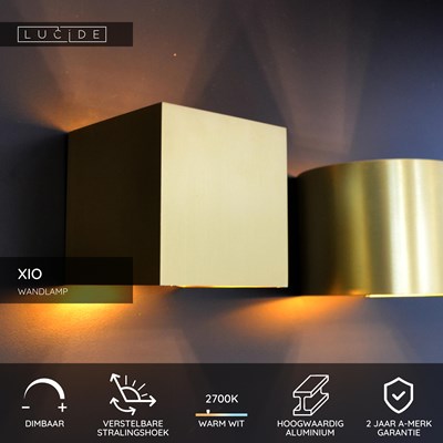 Lucide XIO - Wandlamp - LED Dimb. - G9 - 1x3,5W 2700K - Verstelbare stralingshoek - Mat Goud / Messing
